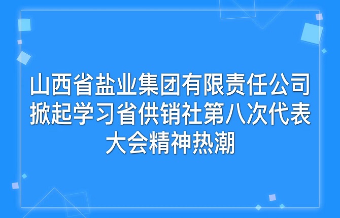 山西省鹽業集團有限責任公司 掀起學習省供銷社第八次代表大會精神熱潮